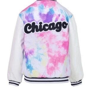 Lola + The Boys Colorful Tie-Dye Puffer Jacket